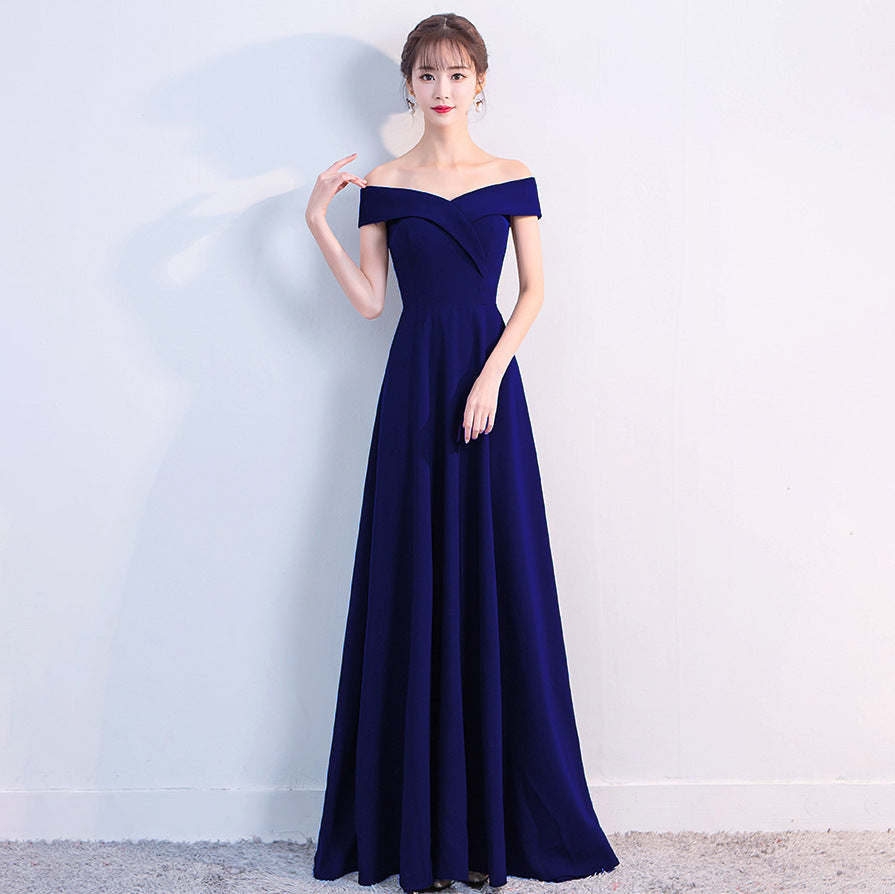Sofya 1328 # Evening Dress Women's 2018 New Banquet Black Party Dress One Shoulder Long Dress End