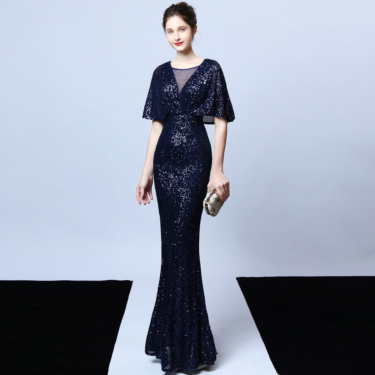 Sofya 18013# polyester thread tassel beads fishtail banquet elegant temperament annual host car model party dress women autumn