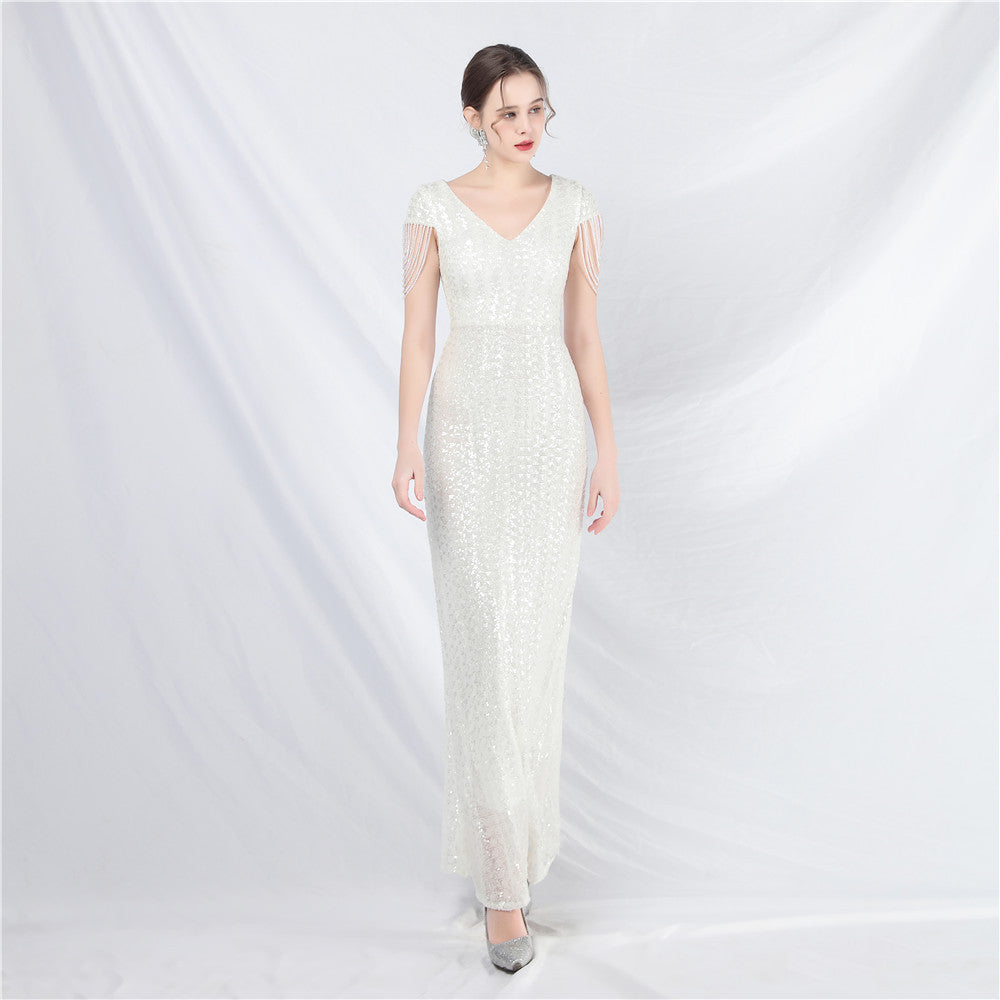 Sofya 31621 # New A-Line Large Hem Dress with Handcrafted Beads and Sequins, Long A-Line Evening Dress