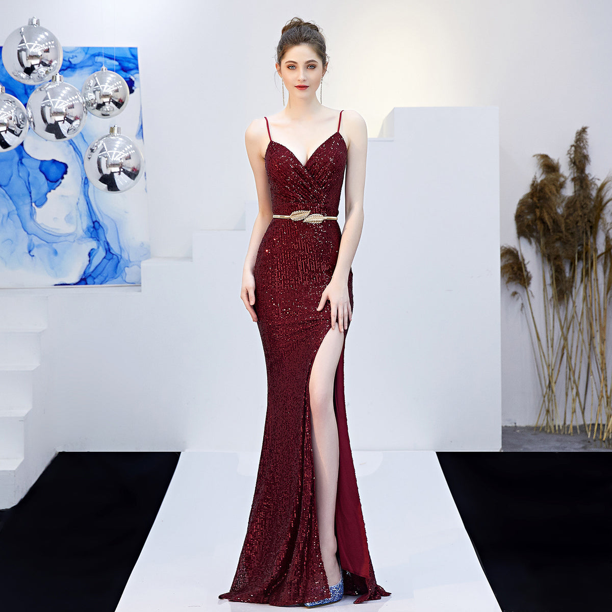 Sofya 16276 # Fairy-Like Dreamy Celebrity Party Long Slimming Toast Performance Fishtail Long Dress Evening Dress