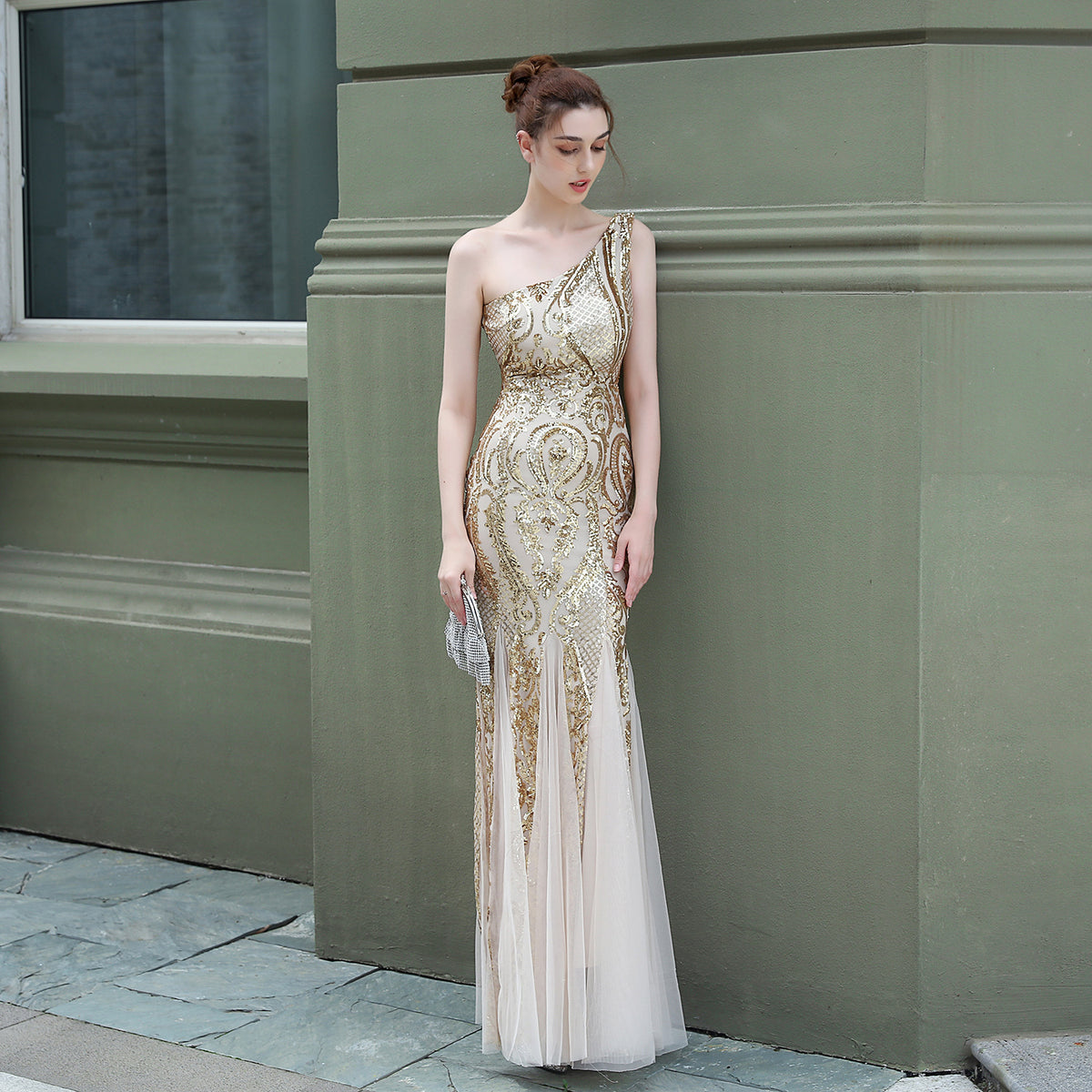 Sofya 16552 # Dress Female Fairy Dreamy Socialite Party Party Evening Dress Long Slim Toast Dress Bride