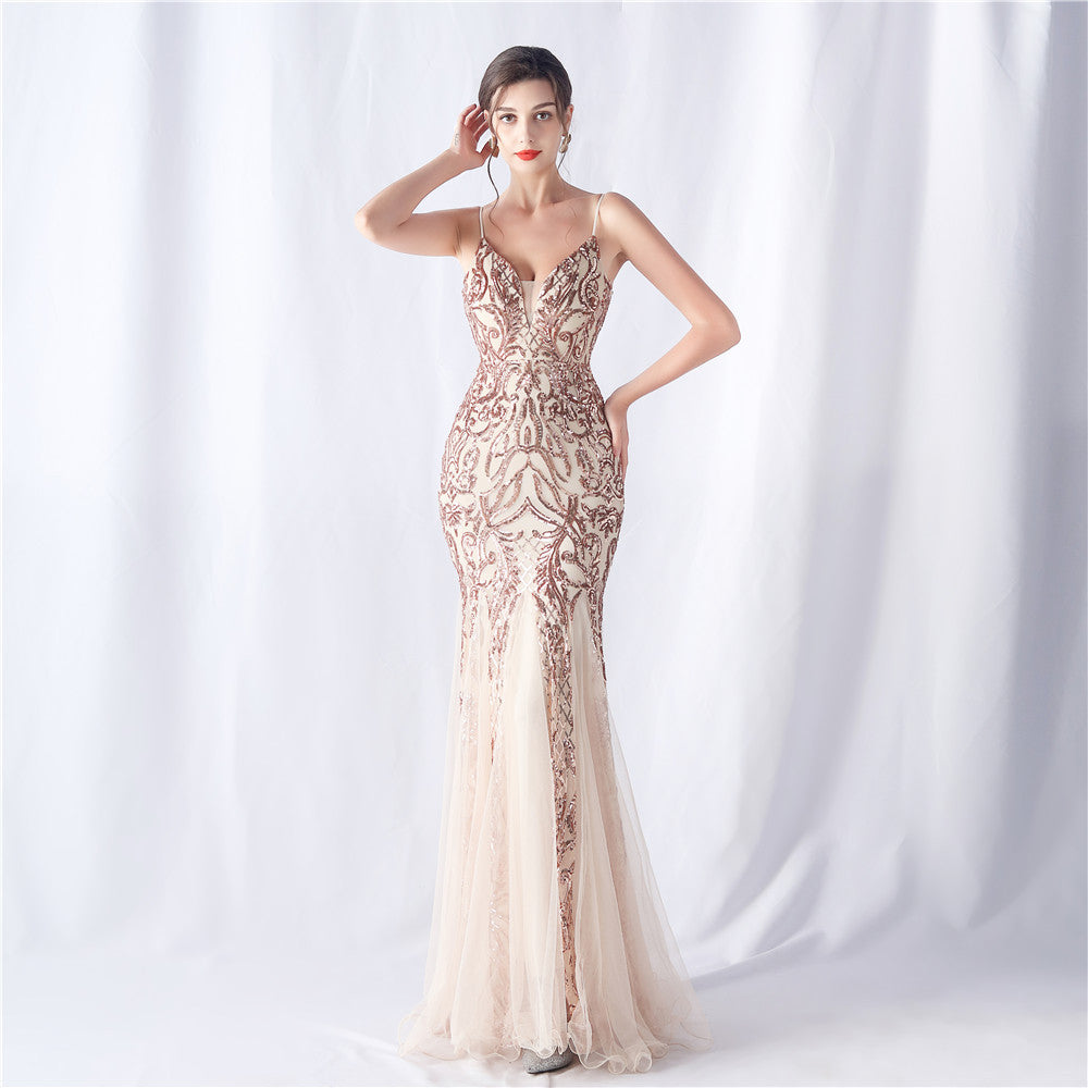 Sofya 31551 # Positioning Flower Beads Mesh New Product Classy Evening Dress