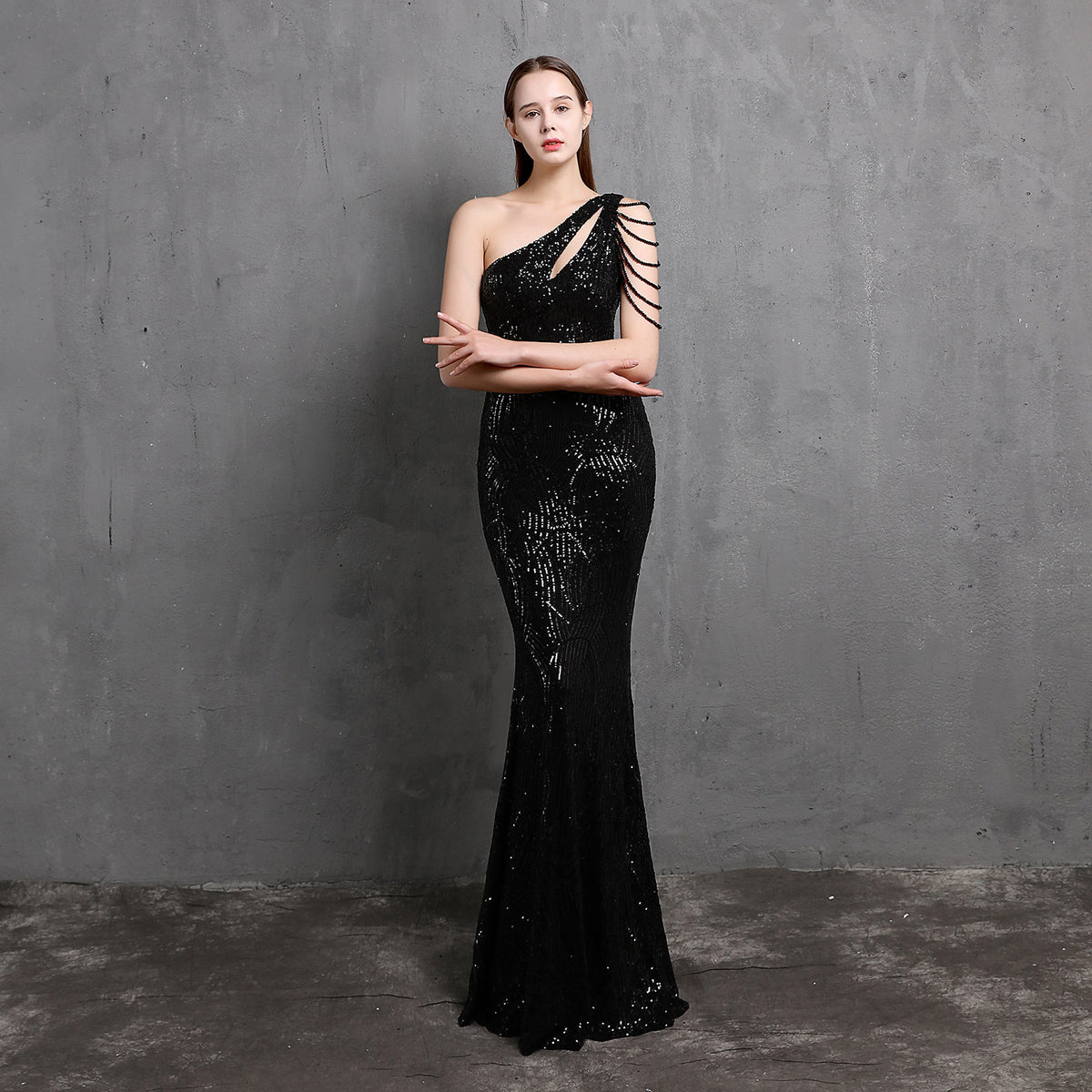 Sofya 18519 # Dress Female Fairy Dreamy Socialite Party Party Evening Dress Long Slim Toast Dress Bride