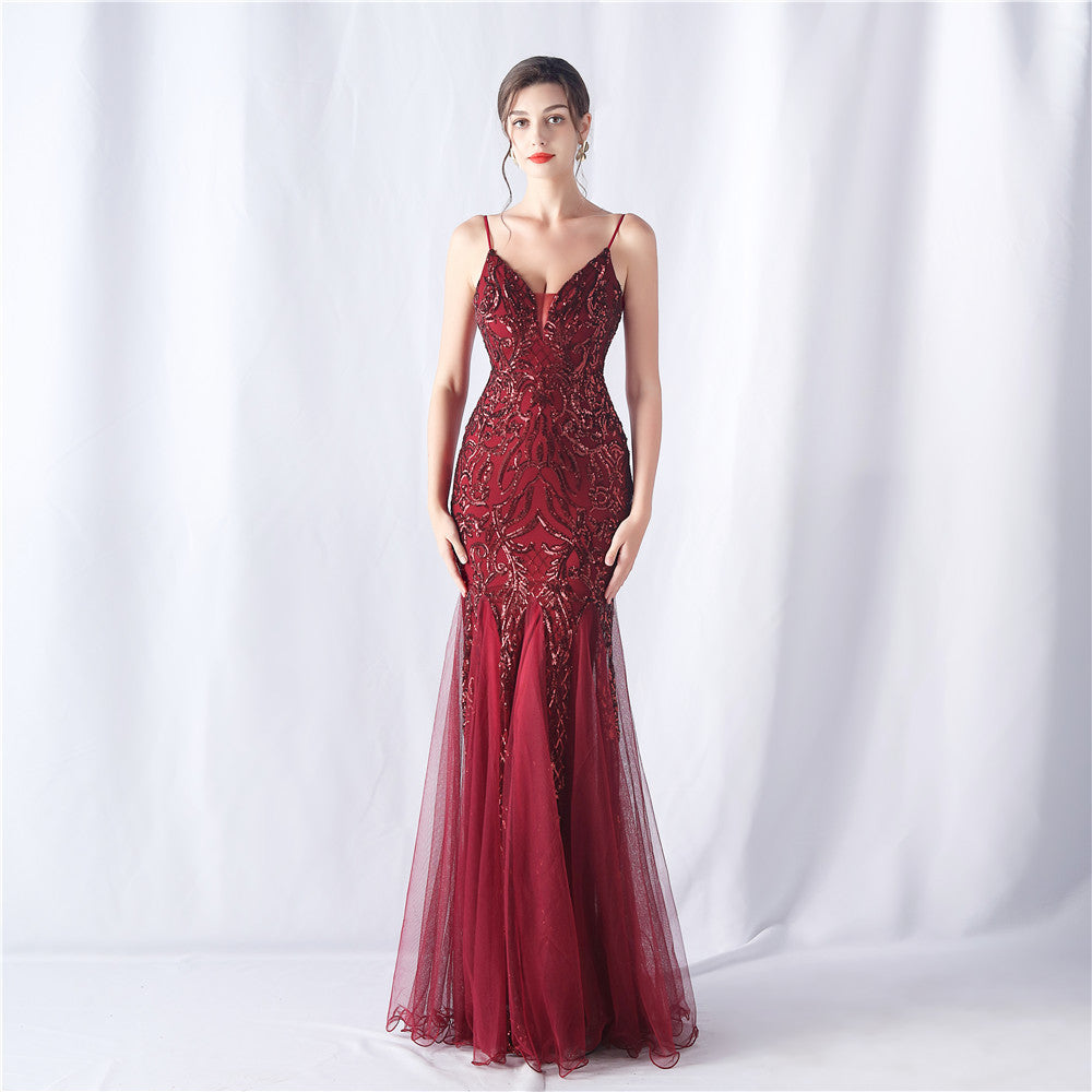 Sofya 31551 # Positioning Flower Beads Mesh New Product Classy Evening Dress