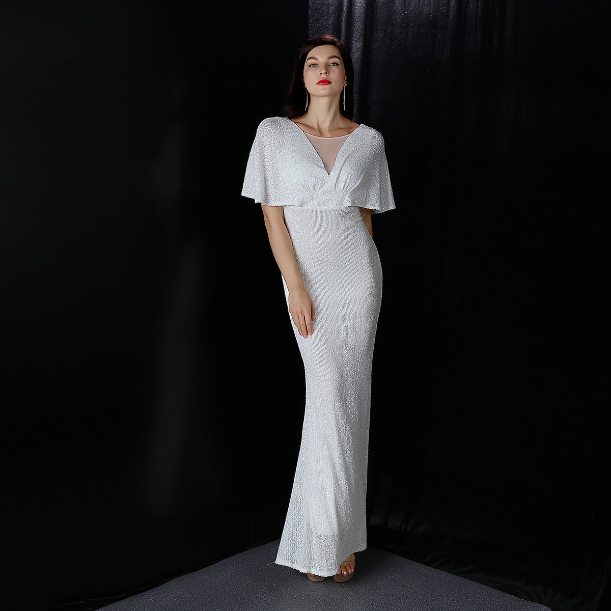 Sofya 18013# polyester thread tassel beads fishtail banquet elegant temperament annual host car model party dress women autumn