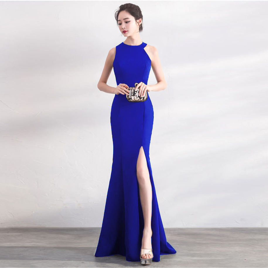 Sofya 815 # Mermaid Evening Dress 2018 New Summer Host Dinner Long Banquet Slimming Women's Halter Neck
