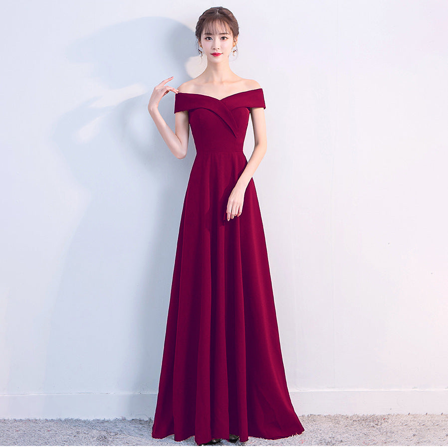 Sofya 1328 # Evening Dress Women's 2018 New Banquet Black Party Dress One Shoulder Long Dress End