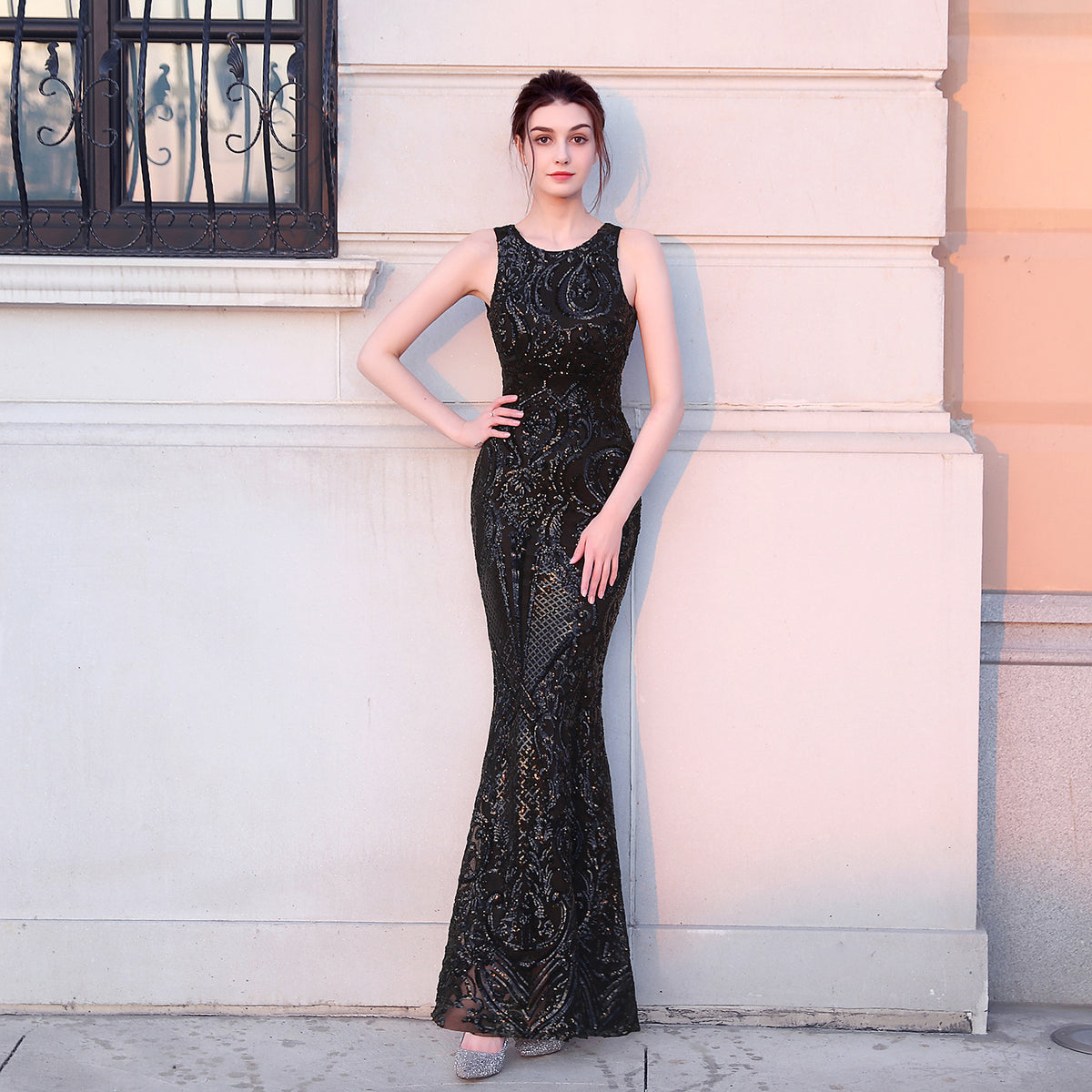Sofya 18165 # New Sequin Fishtail Long Evening Dress Car Model Exhibition Performance Event Banquet Etiquette Dress