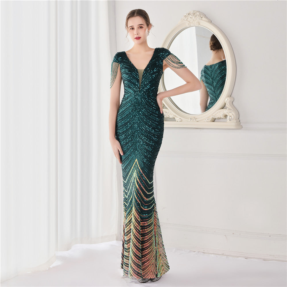 Sofya 19085# positioning flower beads + craft beads party evening dress long toast bride