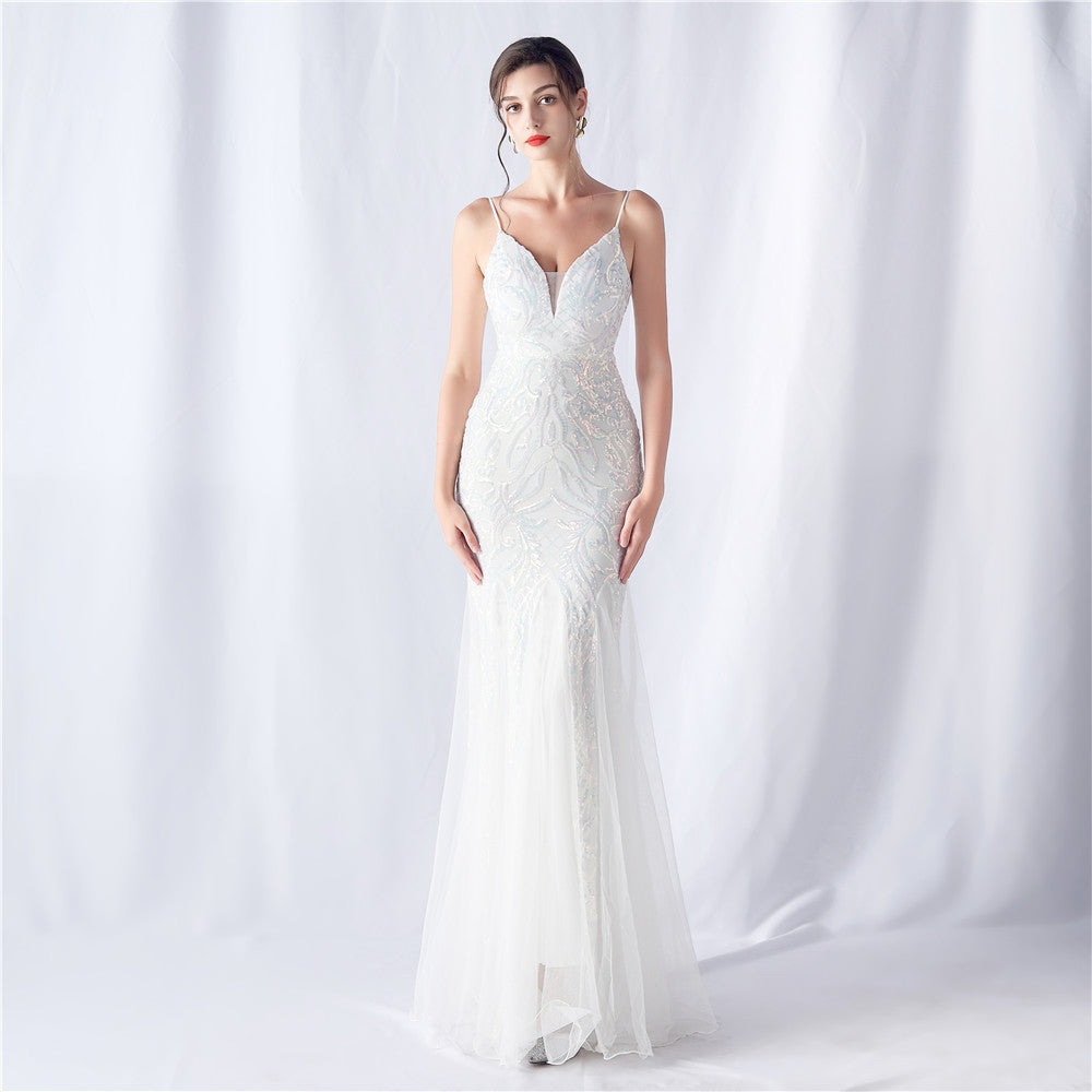 Sofya 31551 # Positioning Flower Beads Mesh New Product Classy Evening Dress