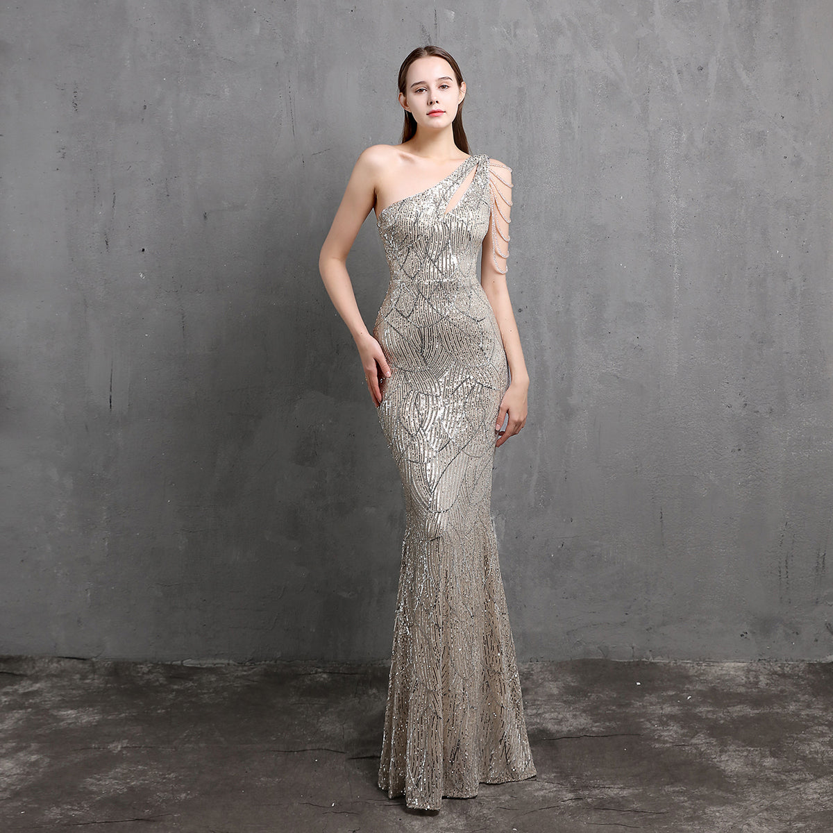 Sofya 18519 # Dress Female Fairy Dreamy Socialite Party Party Evening Dress Long Slim Toast Dress Bride
