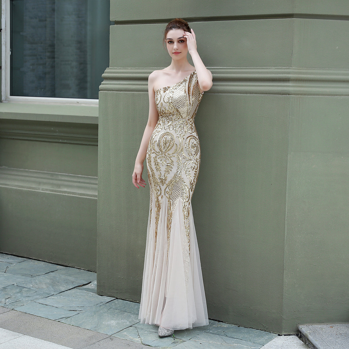 Sofya 16552 # Dress Female Fairy Dreamy Socialite Party Party Evening Dress Long Slim Toast Dress Bride