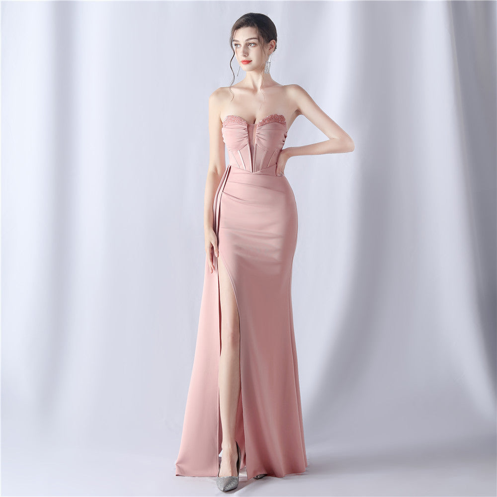 Sofya 31525 # Stylish Fishbone Waist-Cinching Heavy Beaded New High-End Evening Dress
