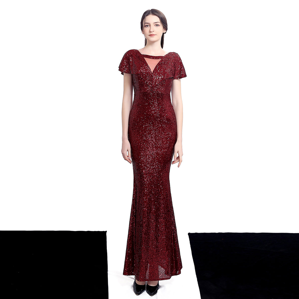 Sofya 18133 # Dress Female Fairy Dreamy Socialite Party Party Evening Dress Long Slim Toast Dress Bride