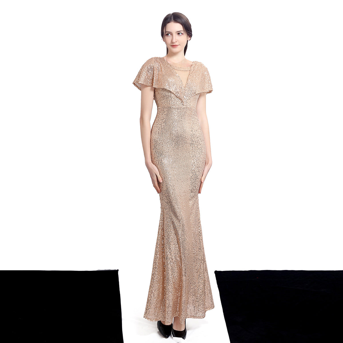 Sofya 18133 # Dress Female Fairy Dreamy Socialite Party Party Evening Dress Long Slim Toast Dress Bride