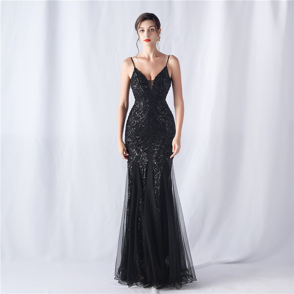 Sofya 31551 # Positioning Flower Beads Mesh New Product Classy Evening Dress