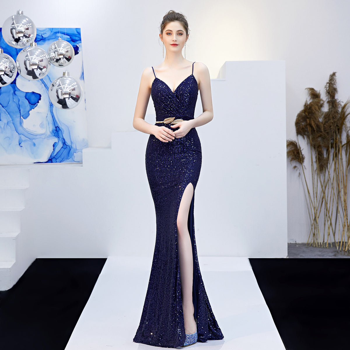 Sofya 16276 # Fairy-Like Dreamy Celebrity Party Long Slimming Toast Performance Fishtail Long Dress Evening Dress