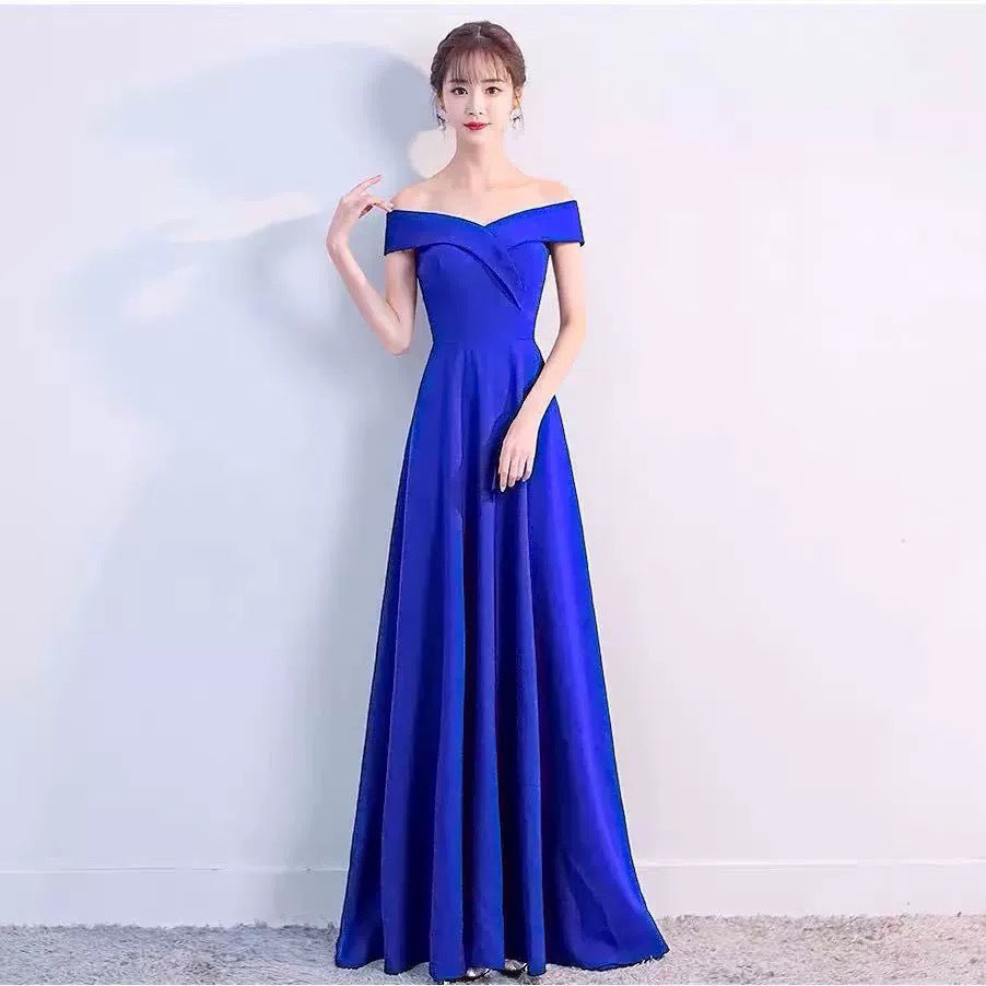 Sofya 1328 # Evening Dress Women's 2018 New Banquet Black Party Dress One Shoulder Long Dress End