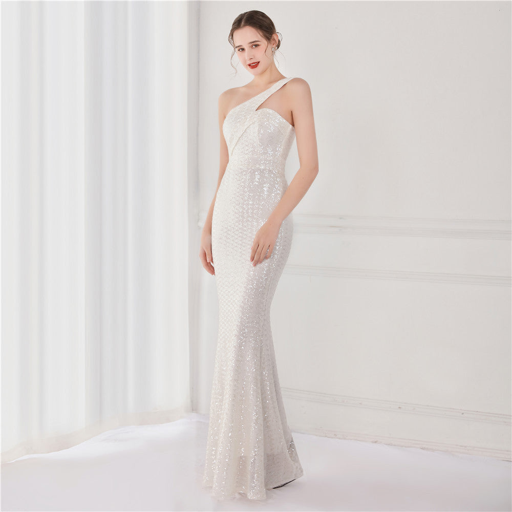 Sofya 18891 # Sequin 8-Color Dreamy Celebrity Party Evening Dress Long Toast Dress Host Dress