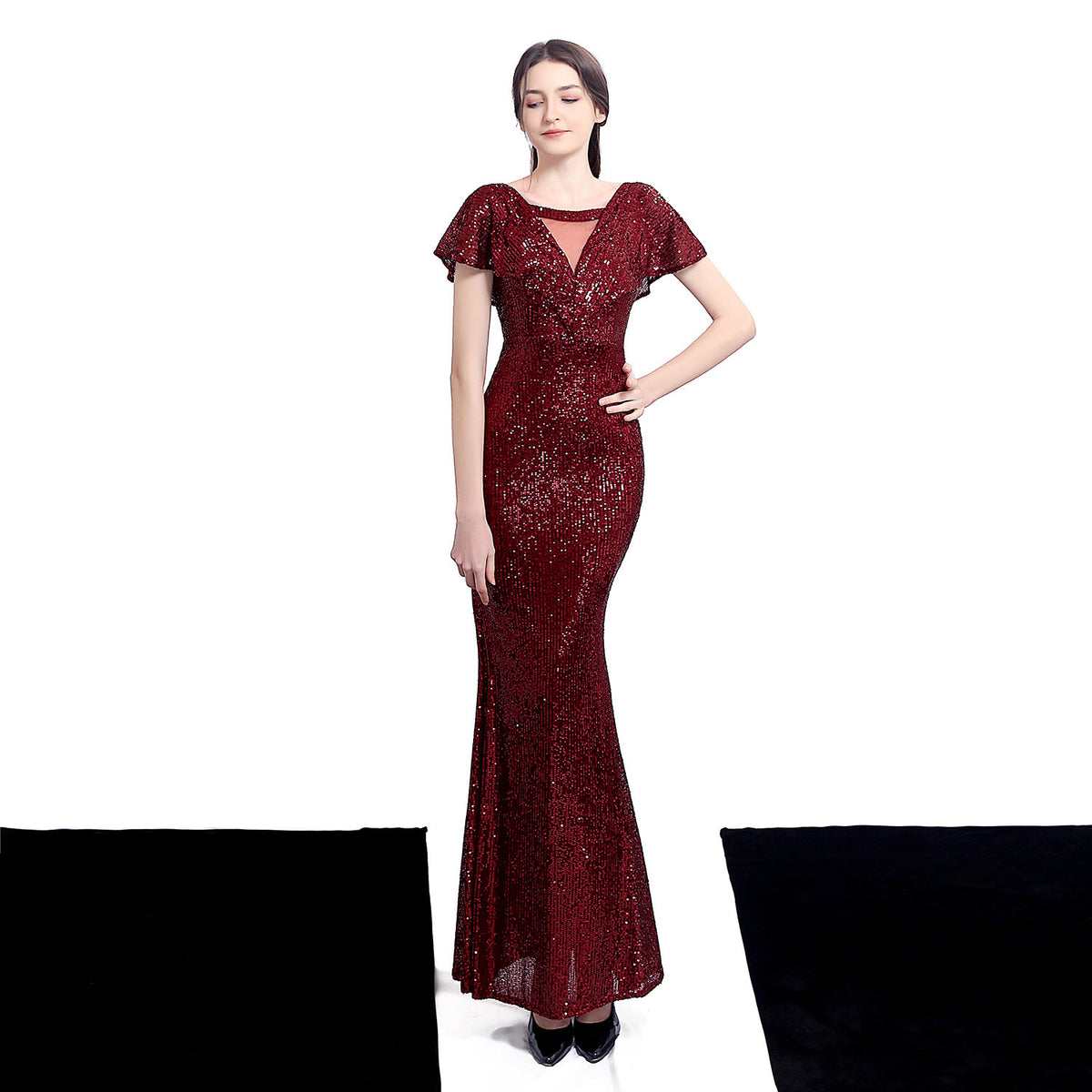 Sofya 18133 # Dress Female Fairy Dreamy Socialite Party Party Evening Dress Long Slim Toast Dress Bride