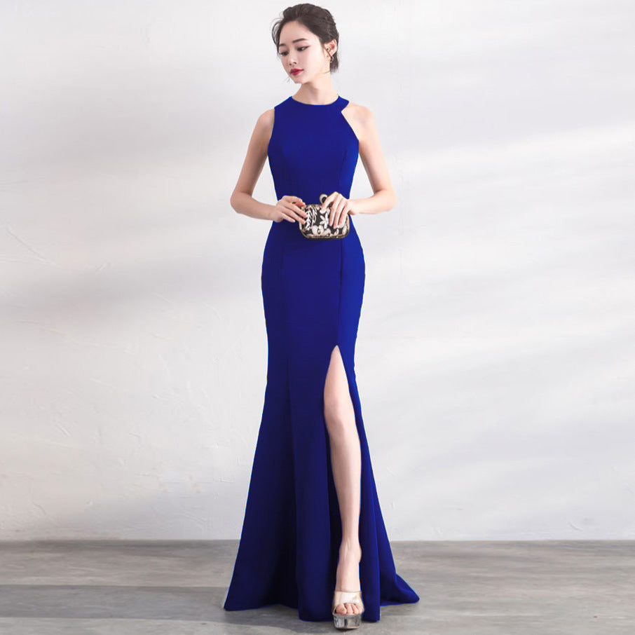 Sofya 815 # Mermaid Evening Dress 2018 New Summer Host Dinner Long Banquet Slimming Women's Halter Neck