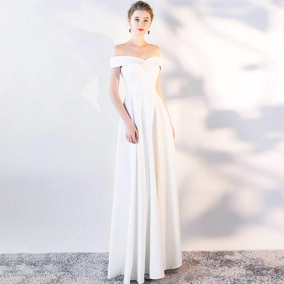 Sofya 1328 # Evening Dress Women's 2018 New Banquet Black Party Dress One Shoulder Long Dress End