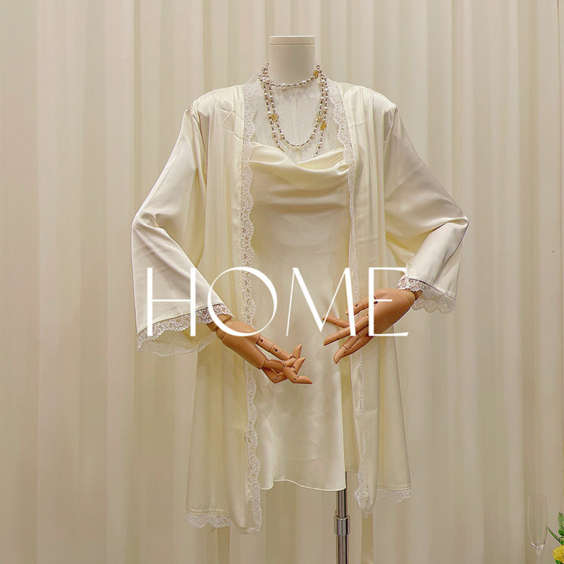 Amiel High-End Camisole Nightdress for Women from the Source Manufacturer, Lace Camisole Nightdress for Summer and Autumn, and
