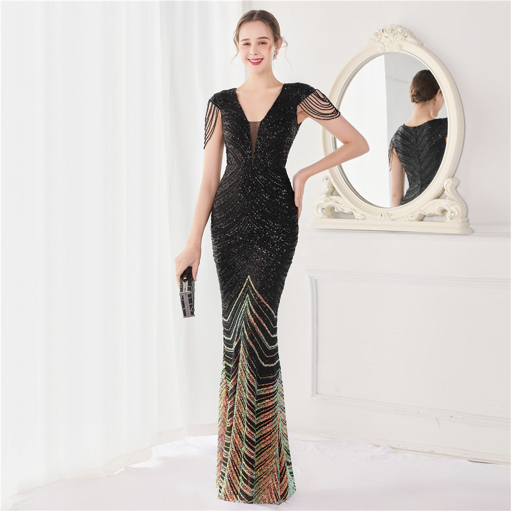 Sofya 19085# positioning flower beads + craft beads party evening dress long toast bride