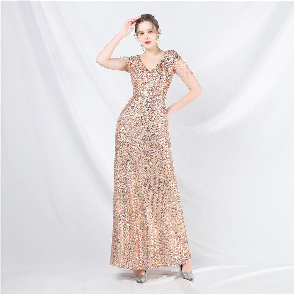 Sofya 31621 # New A-Line Large Hem Dress with Handcrafted Beads and Sequins, Long A-Line Evening Dress