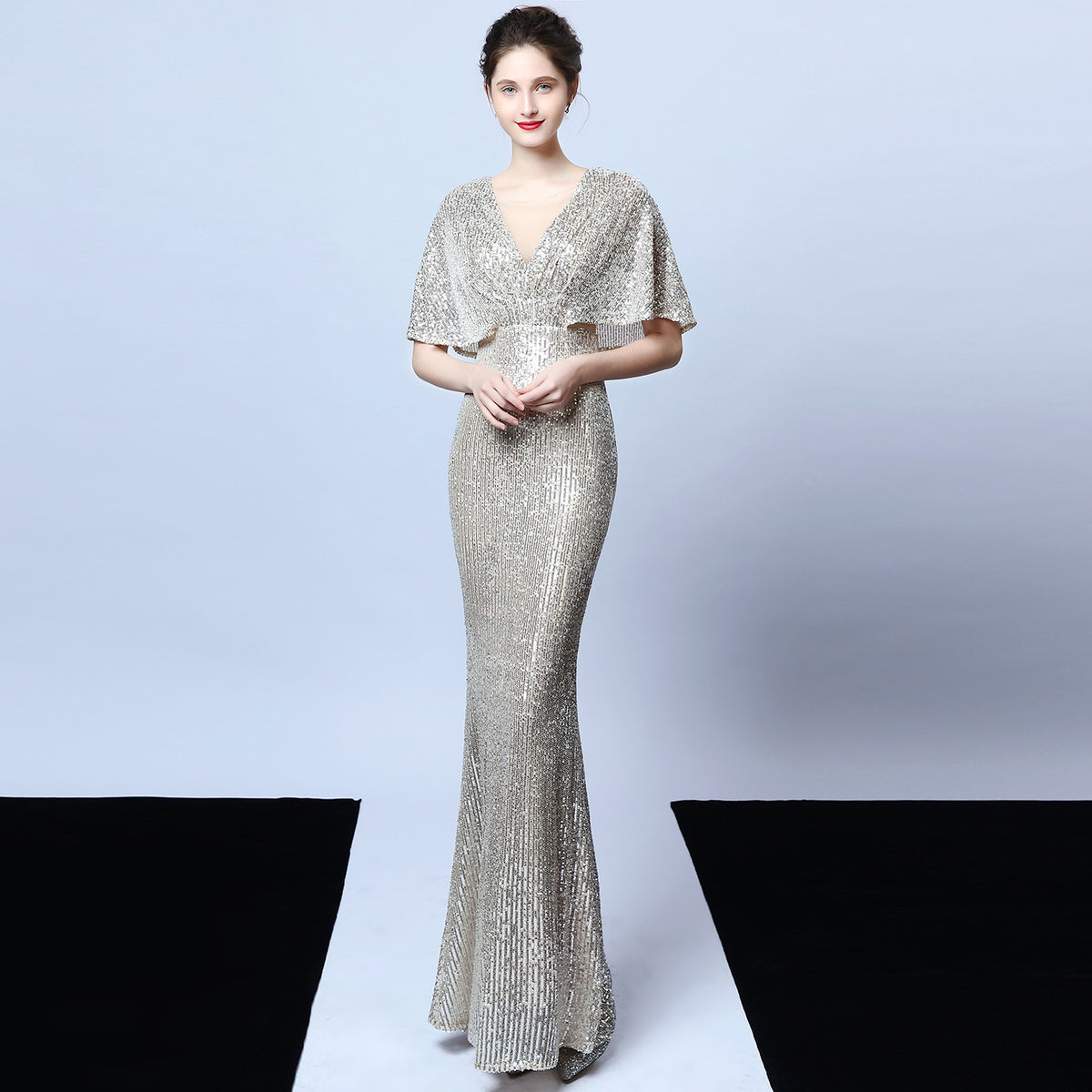 Sofya 18013# polyester thread tassel beads fishtail banquet elegant temperament annual host car model party dress women autumn