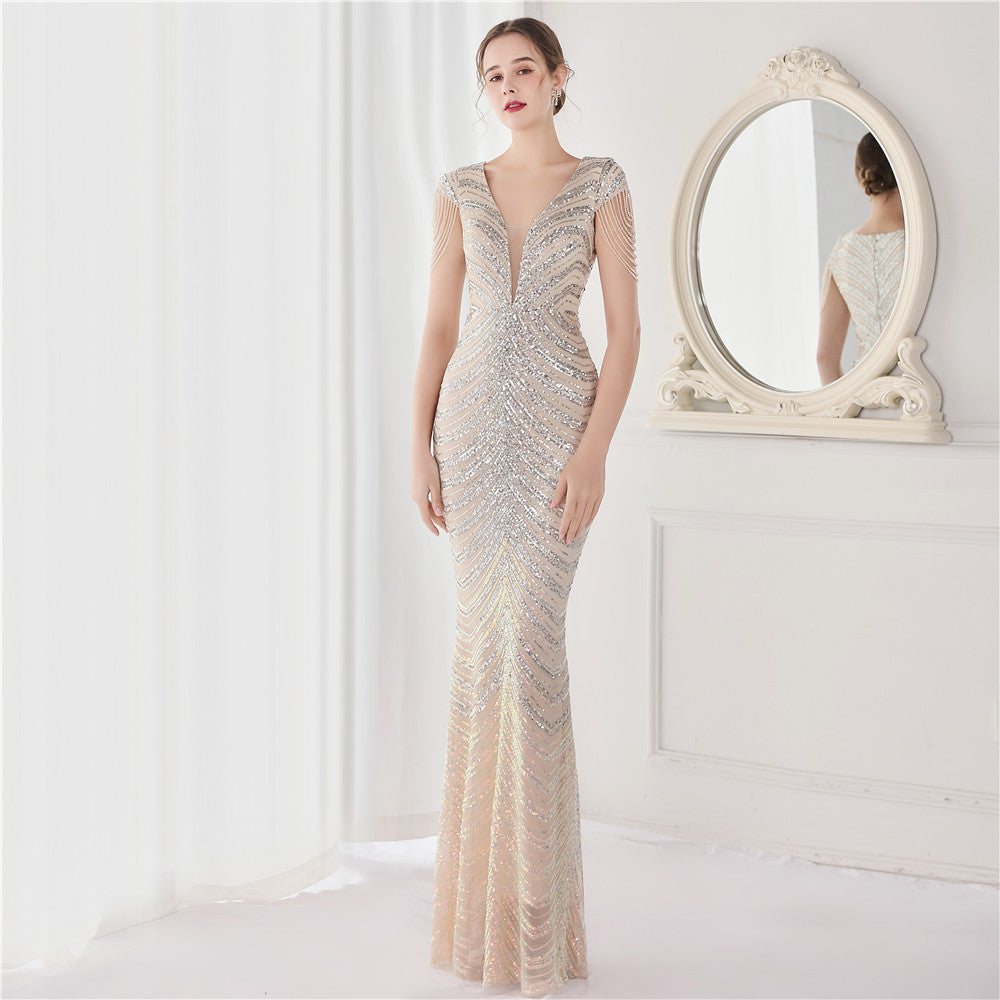 Sofya 19085# positioning flower beads + craft beads party evening dress long toast bride